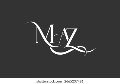 Design inicial do logotipo da letra MAZ. Elegante Monograma Logo Design com elementos decorativos e tipografia