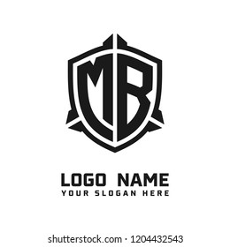 Initial MB abstract shield logo template vector