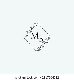 Initial MB Beauty elegantes Logo Design Blumenvorlage Illustration