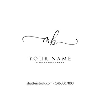 Initial MB beauty monogram and elegant logo design, handwriting logo of initial signature, wedding, fashion, floral and botanical with creative template.