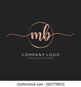 Initial MB beauty monogram and elegant logo design, handwriting logo of initial signature, wedding, fashion, floral and botanical with creative template.