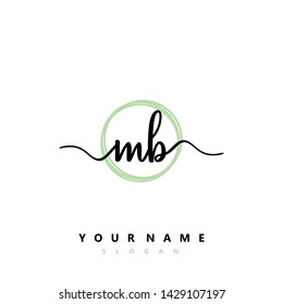 Initial MB handwriting logo template vector