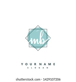 Initial MB handwriting logo template vector