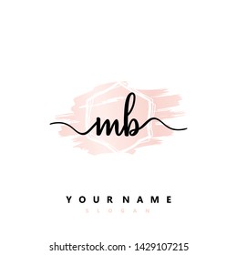 Initial MB handwriting logo template vector