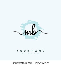 Initial MB handwriting logo template vector