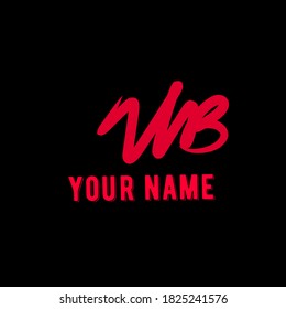 Initial MB handwriting logo template vector