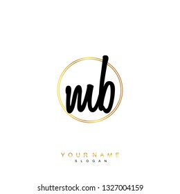 Initial MB handwriting logo vector
