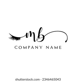 logotipo inicial de MB logotipo de bloqueo eyelash vector maquillaje de símbolos modernos