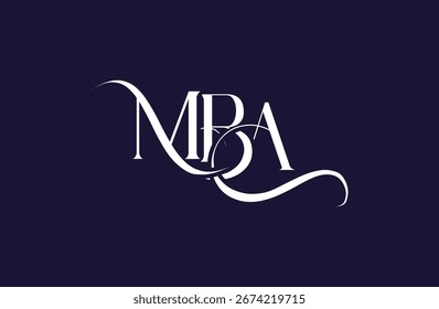 Diseño inicial del logotipo de la letra MBA. Diseño elegante del logotipo del monograma con los Elementos decorativos y la tipografía