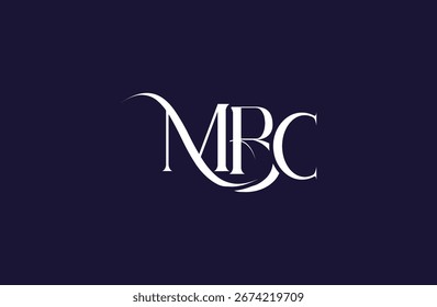 Diseño inicial del logotipo de la letra MBC. Diseño elegante del logotipo del monograma con los Elementos decorativos y la tipografía