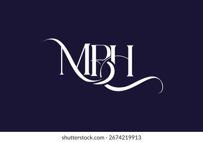Diseño inicial del logotipo de la letra de MBH. Diseño elegante del logotipo del monograma con los Elementos decorativos y la tipografía