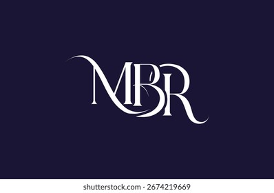 Diseño inicial del logotipo de la letra MBR. Diseño elegante del logotipo del monograma con los Elementos decorativos y la tipografía