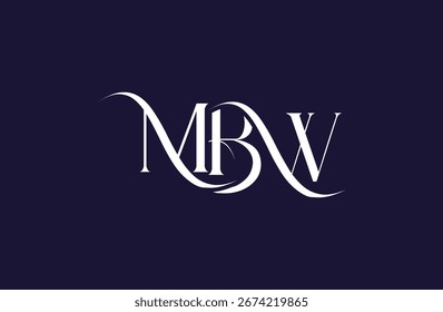 Diseño inicial del logotipo de la letra MBW. Diseño elegante del logotipo del monograma con los Elementos decorativos y la tipografía