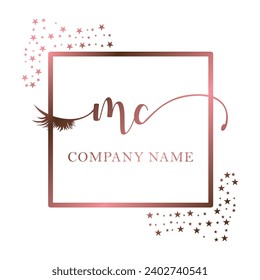 Initial MC calligraphy company eye and eyelash handwriting