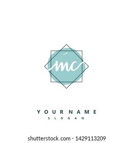 Initial MC handwriting logo template vector