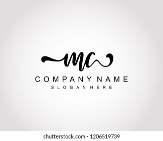 Initial MC handwriting logo vector