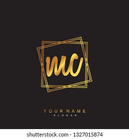 Initial MC handwriting logo vector