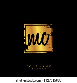 Initial MC handwriting logo vector
