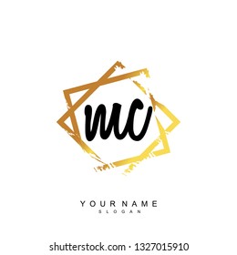 Initial MC handwriting logo vector