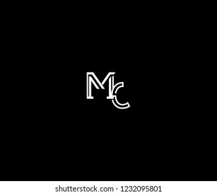 Initial MC Letter Linked Stylish Linear Monogram Modern Creative Logotype