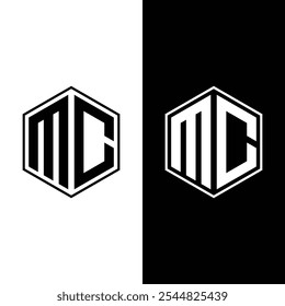 Plantilla inicial de diseño de logotipo de carta MC