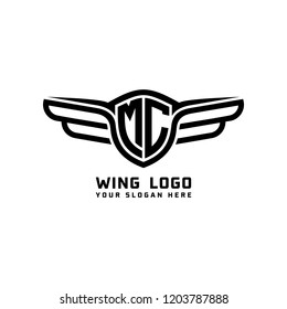 Initial Mc Wing Logo Template Vector Stock Vector (Royalty Free ...