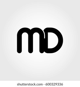 initial md black business logo