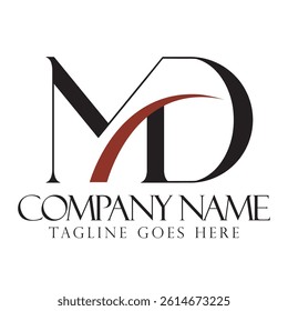 Initial MD or DM creative, modern, and elegant vector logo design templates for luxury business