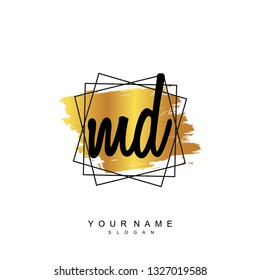 Initial MD handwriting logo vector