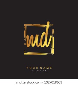 Initial MD handwriting logo vector