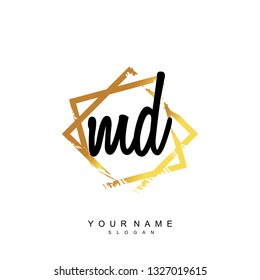 Initial MD handwriting logo vector