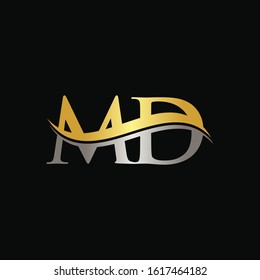 Initial MD letter Logo Design vector Template. Abstract Letter MD logo Design