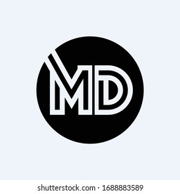 Initial MD letter Logo Design vector Template. Abstract Letter MD logo Design