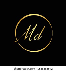 Initial MD letter Logo Design vector Template. Abstract Letter MD logo Design