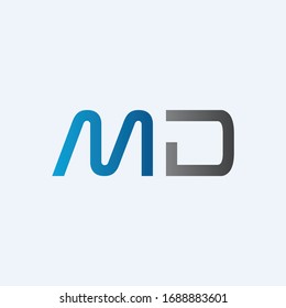Initial MD letter Logo Design vector Template. Abstract Letter MD logo Design