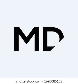 Initial MD letter Logo Design vector Template. Abstract Letter MD logo Design