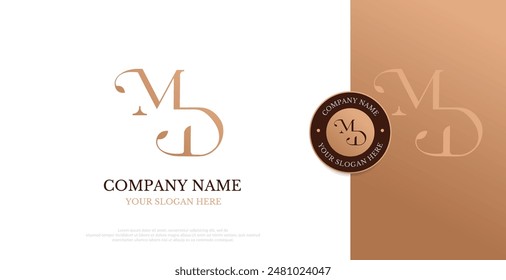 Initial MD Logo Design Vector 