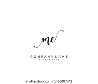 Initial ME beauty monogram and elegant logo design, handwriting logo of initial signature, wedding, fashion, floral and botanical with creative template.