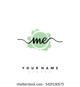 Initial ME handwriting logo template vector