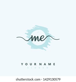 Initial ME handwriting logo template vector