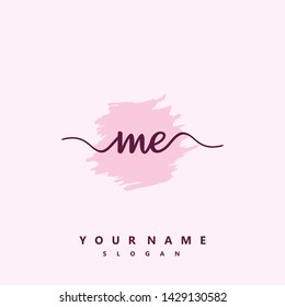 Initial ME handwriting logo template vector