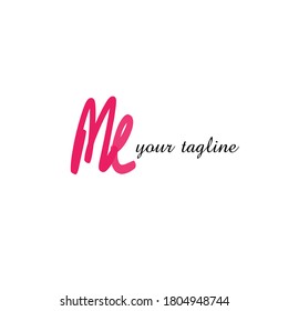 Initial me handwriting logo template vector