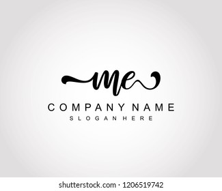 Initial ME handwriting logo vector