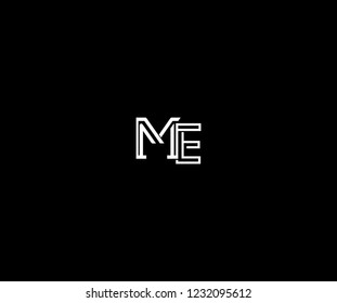 Initial ME Letter Linked Stylish Linear Monogram Modern Creative Logotype
