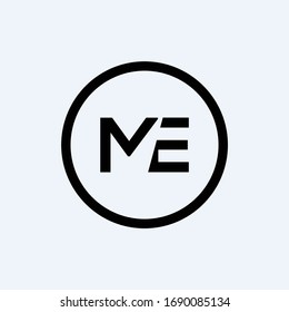 Vorlage für die Design-Vektorillustration des ersten ME-Buchstabens. Design des abstrakten Letter-MD-Logos