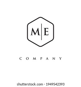 initial ME logo design vector