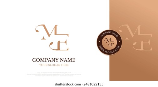 Initial ME Logo Design Vector 