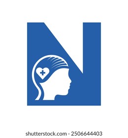 Initial medical health  Logo combine with letter N vector template