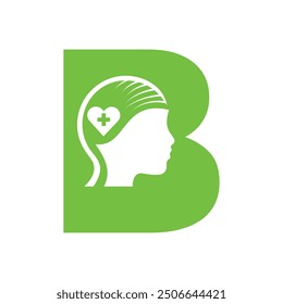 Initial medical health  Logo combine with letter B vector template