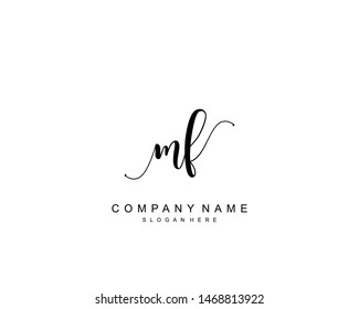 Initial MF beauty monogram and elegant logo design, handwriting logo of initial signature, wedding, fashion, floral and botanical with creative template.